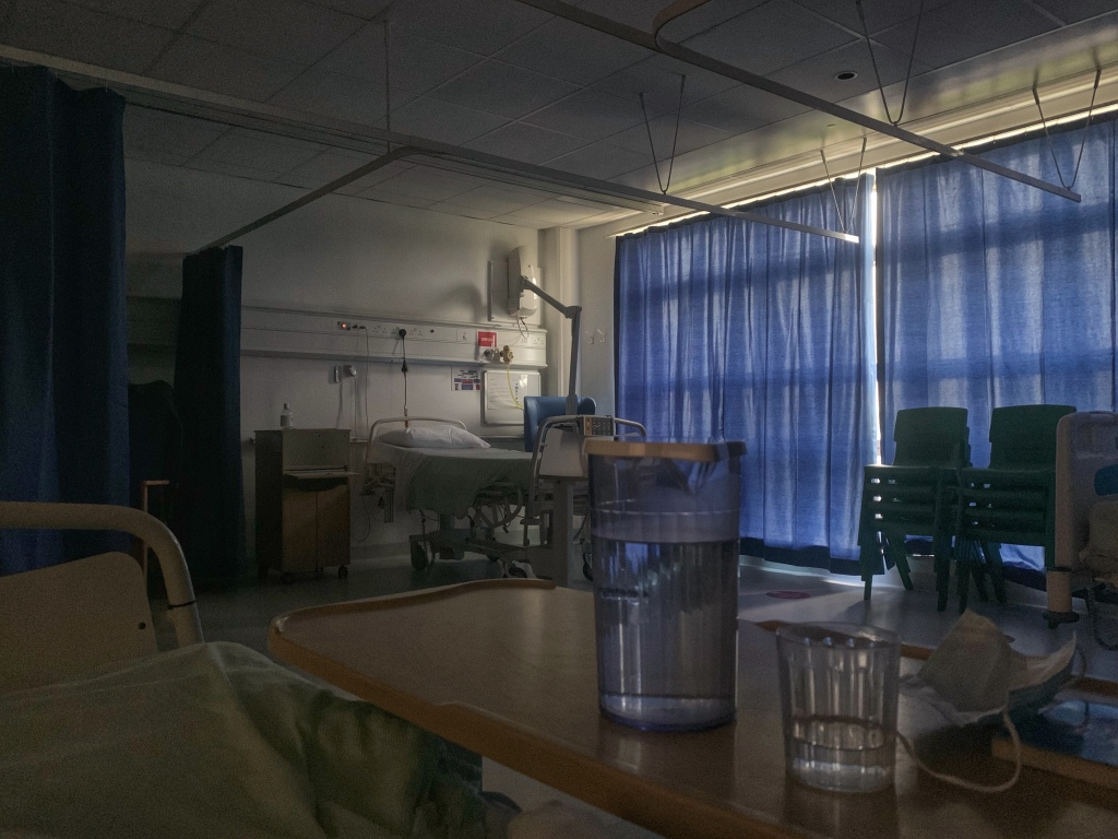 A quiet hospital ward during the early hours of the morning
